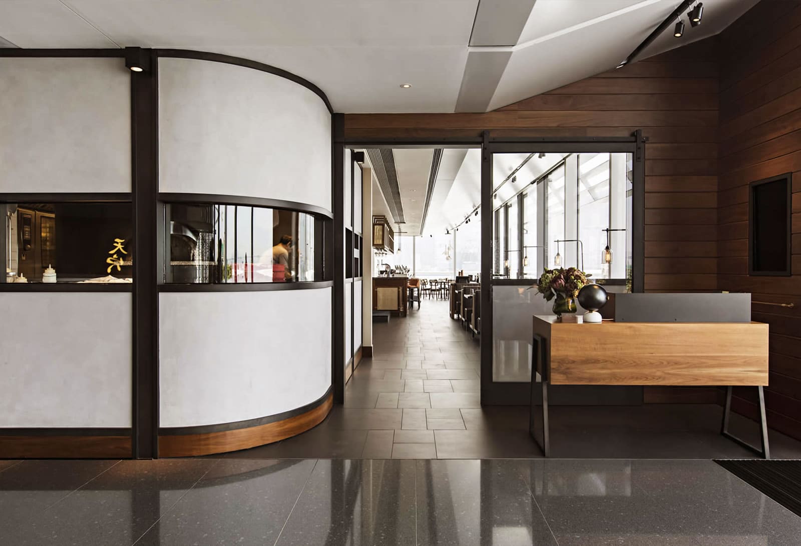 Elegant table setting at Paper Moon Hong Kong with ambient lighting