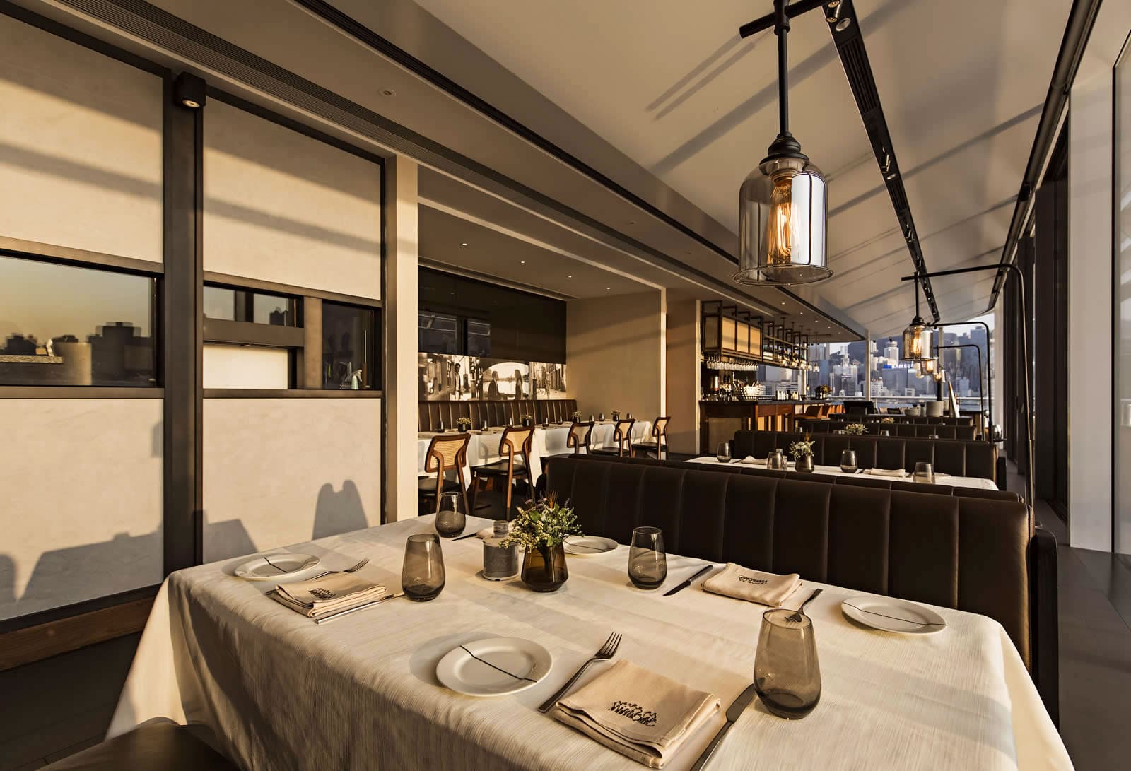 Paper Moon Hong Kong terrace with skyline view