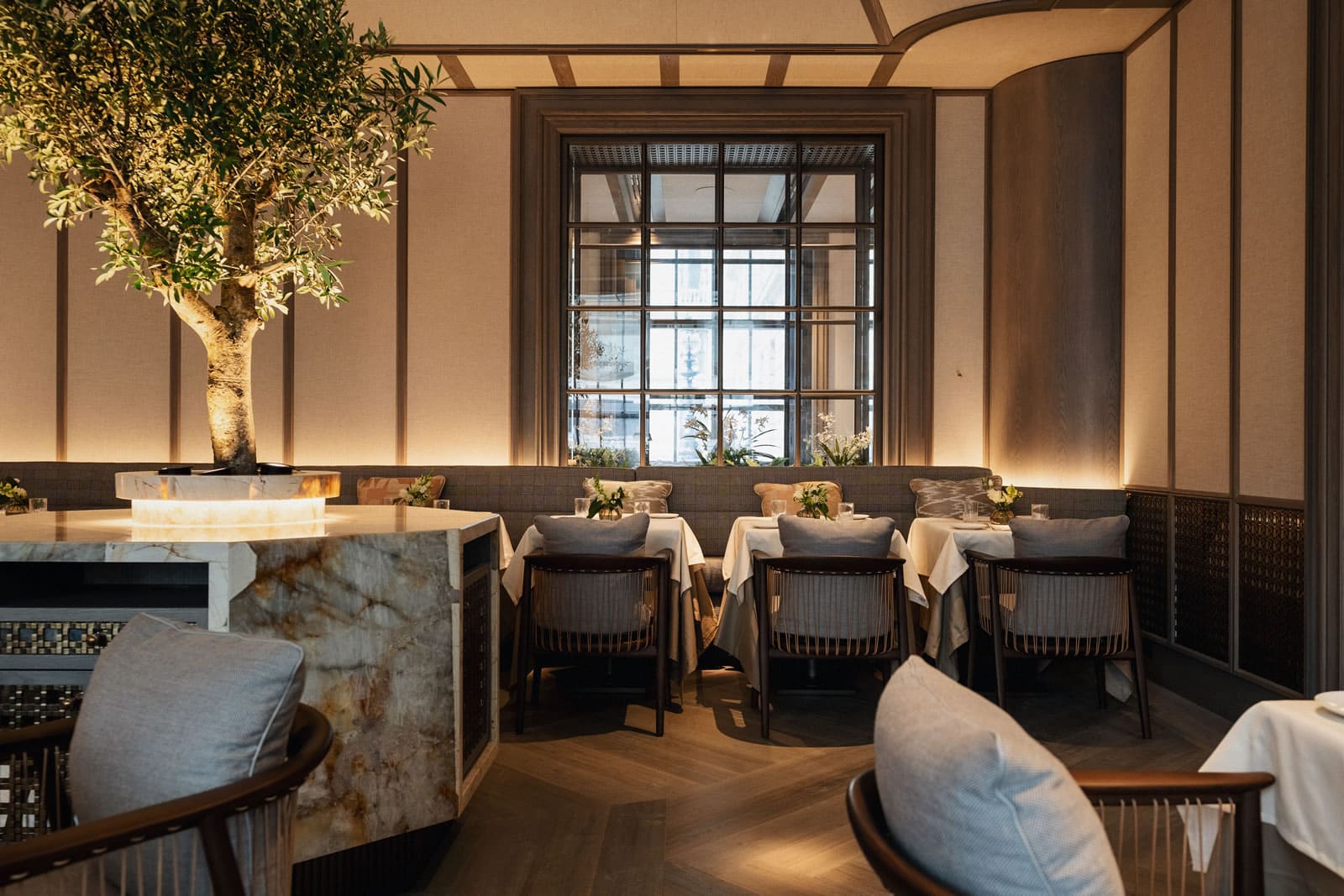 Elegant dining table setup at Paper Moon London