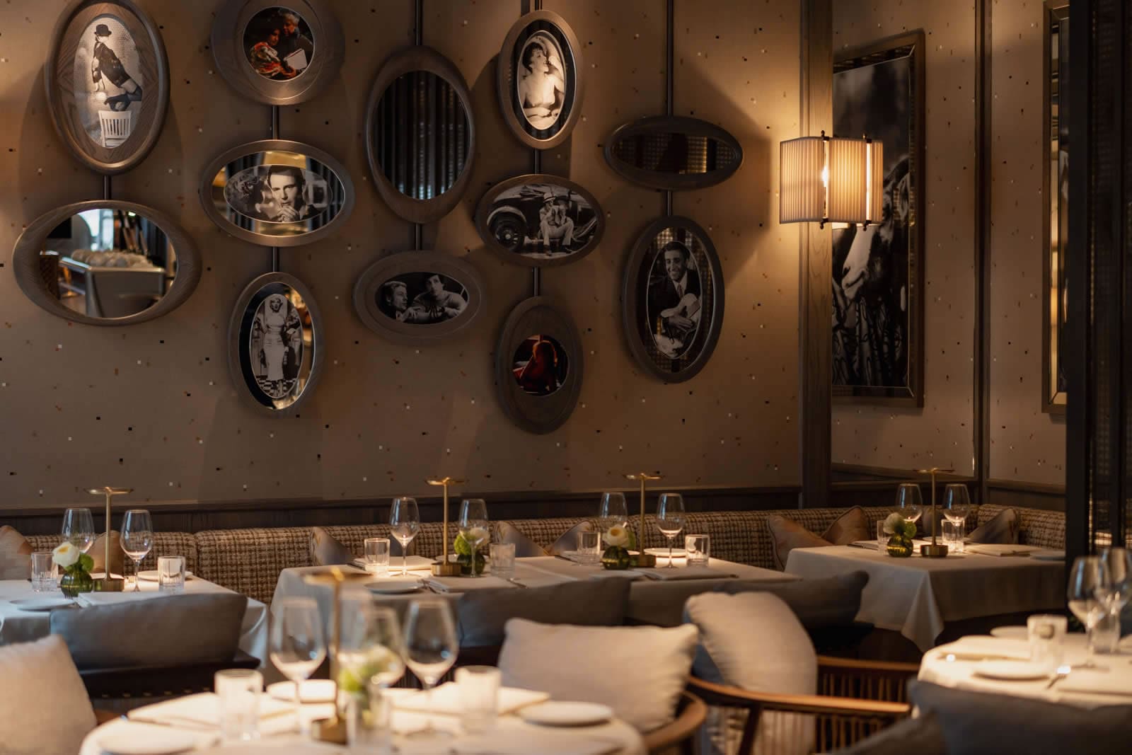 Contemporary Italian restaurant interior with artistic touche