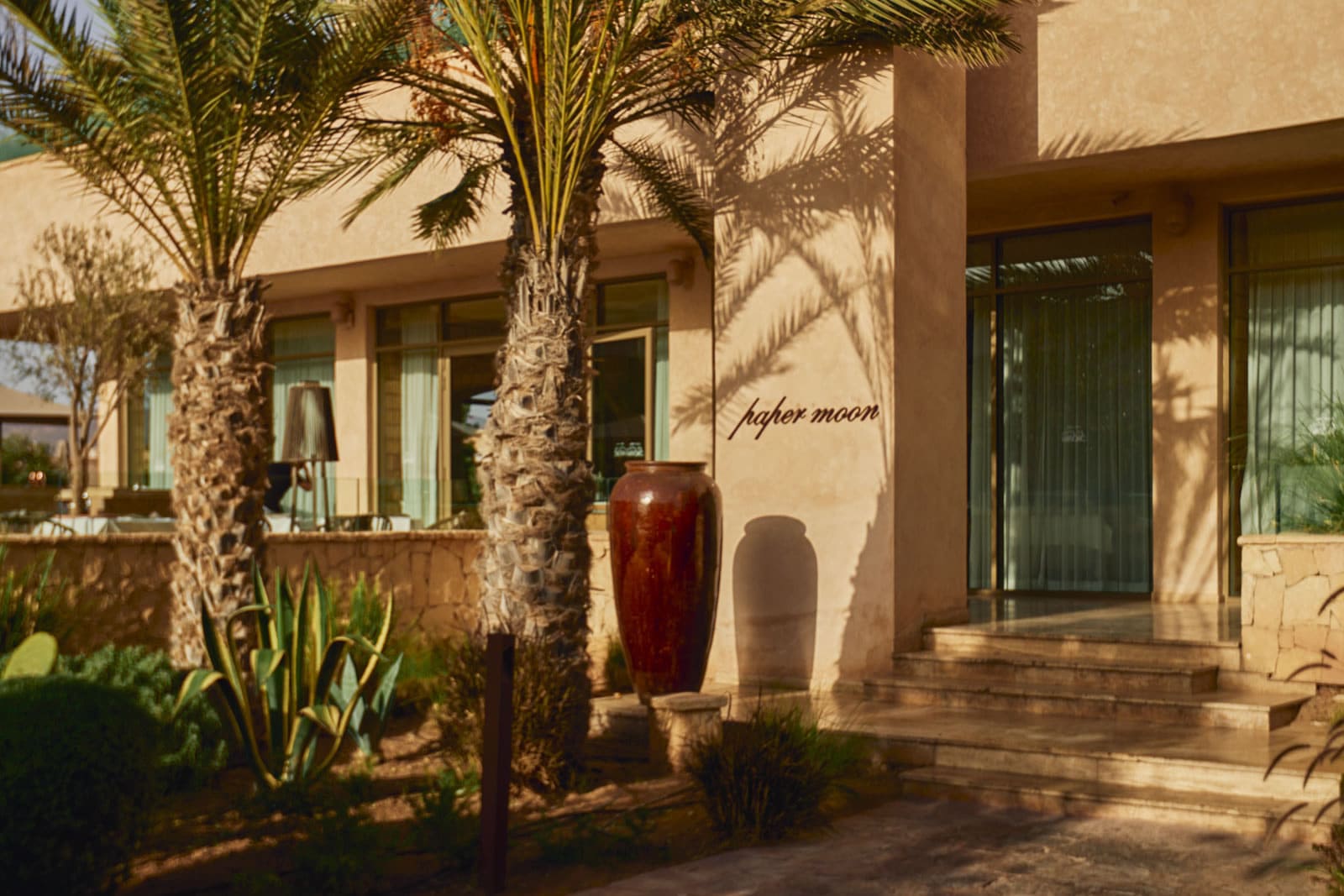 Elegant interior dining area at Paper Moon Taghazout