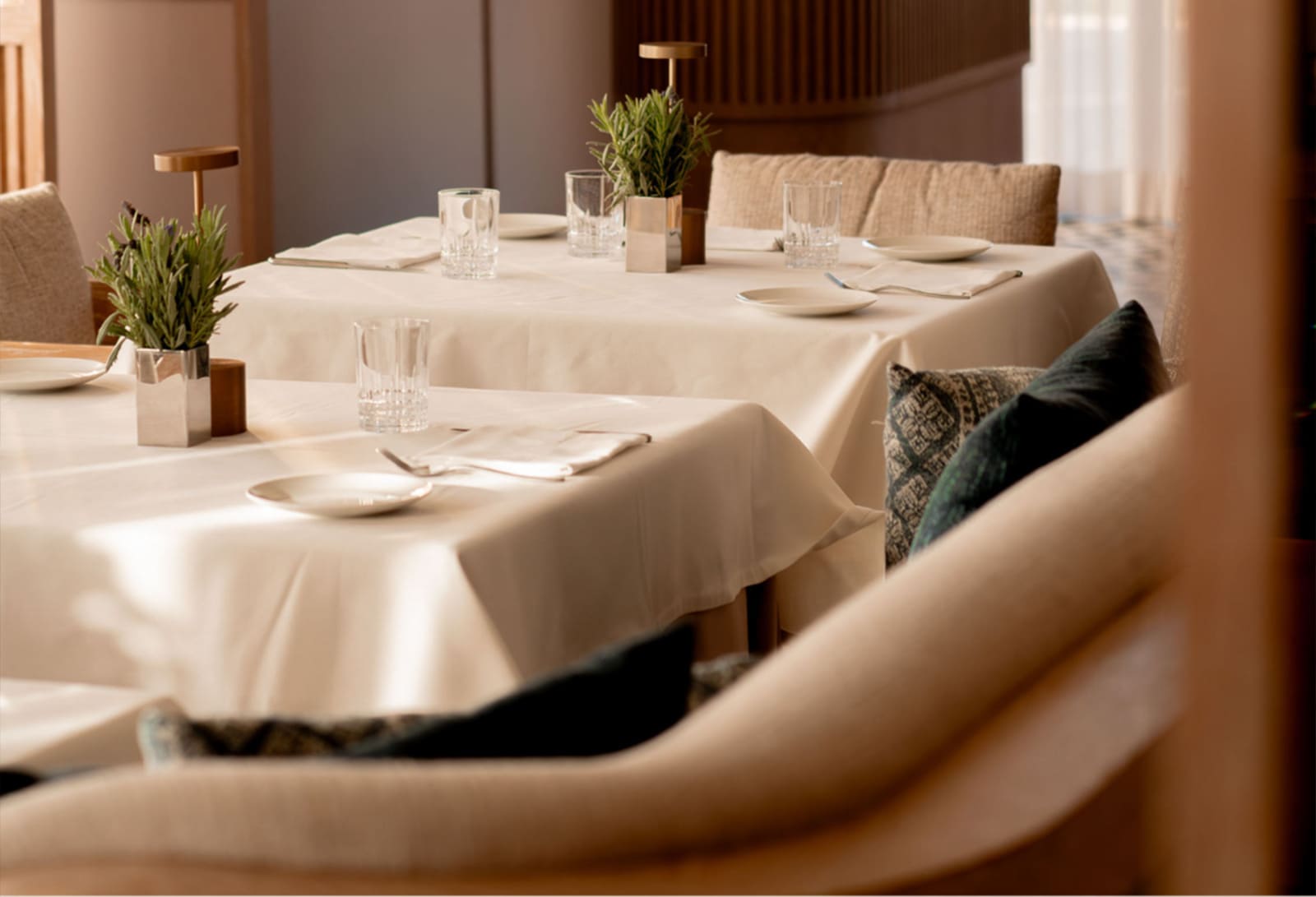 Romantic candlelit dinner setup at Paper Moon Taghazout